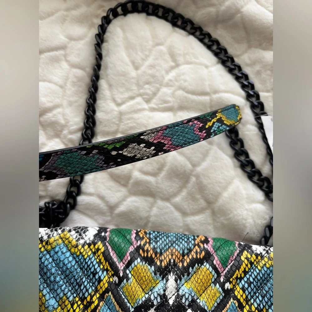 🔥LOW STAR🔥Aldo Multicolor Quilted Shoulder Bag with Chain Strap 🔥STELLA VIBES - Picture 12 of 15